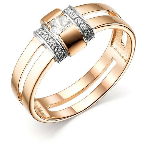 фото Кольцо corona, красное золото, 585 проба, фианит, размер 16.5, золотой, красный