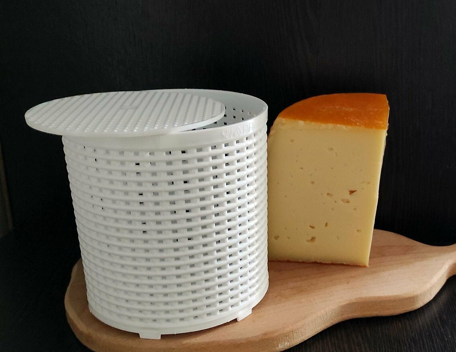 Цилиндрическая форма для сыра с диском под пресс, D12 см