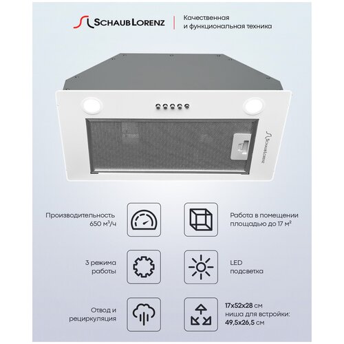 Вытяжка полновстраиваемая 50 см Schaub Lorenz SLD EW5004