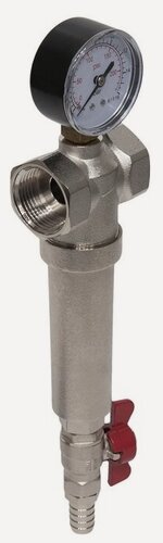 Изображение товара Фильтр механический самопромывной EUROS с манометром, 1" 300мкр, 20 бар, 95°C
