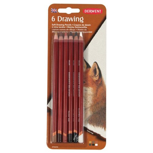 Derwent Цветные карандаши Drawing, 6 цветов (0700476), 6 шт.
