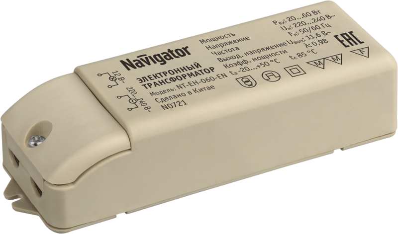 Трансформаторы NAVIGATOR Трансформатор 94 432 NT-EH-060-EN IP44 для низковольтных галогенных ламп NAVIGATOR 94432