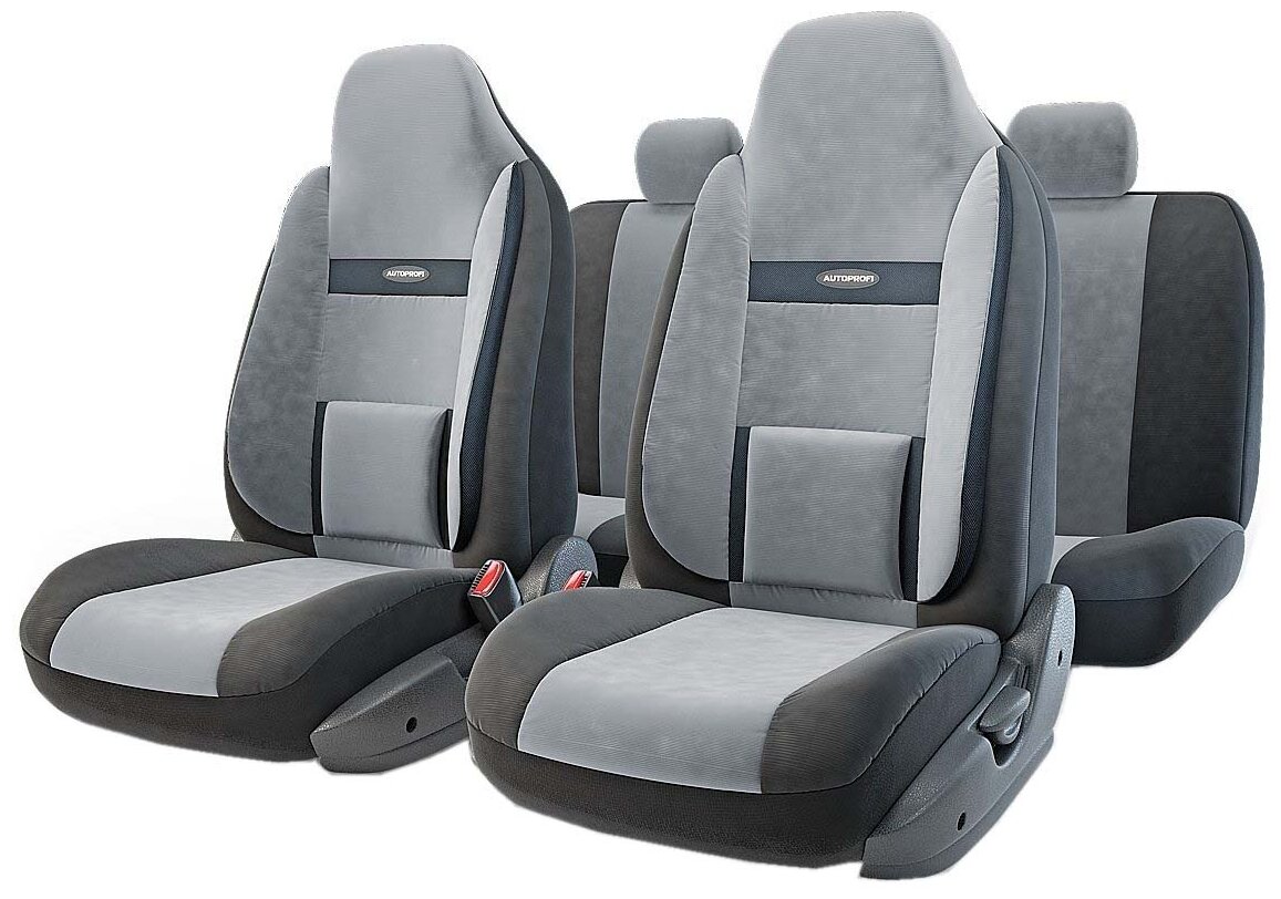 Autoprofi AUTOPROFI COM-1105H BKD.GY (M)_чехлы для сиденья! COMFORT, карман, 6 молний, чёрн.т.серый, разм.М AUTOPROFI COM1105HBKDGYM