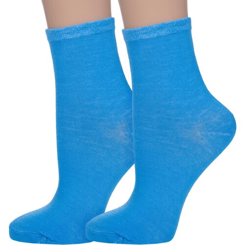 Носки HOBBY LINE, 2 пары, размер 36-40, голубой носки hobby line 2 пары размер 18 20 голубой