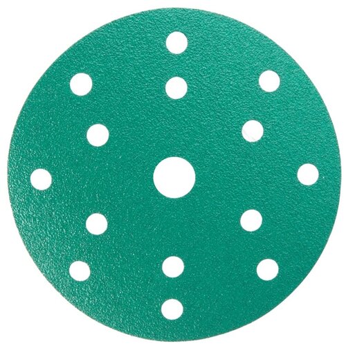 фото Диск шлифовальный на пленочной основе на липучке hanko dc341 film green 150мм 15 отв р800/5шт