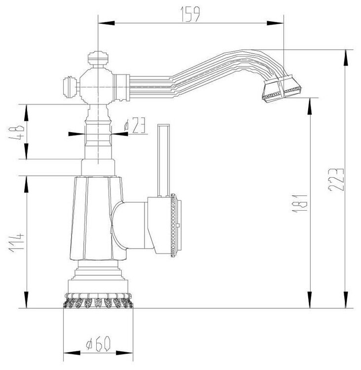 Смеситель для раковины ZORG A 310U-BR, античная бронза