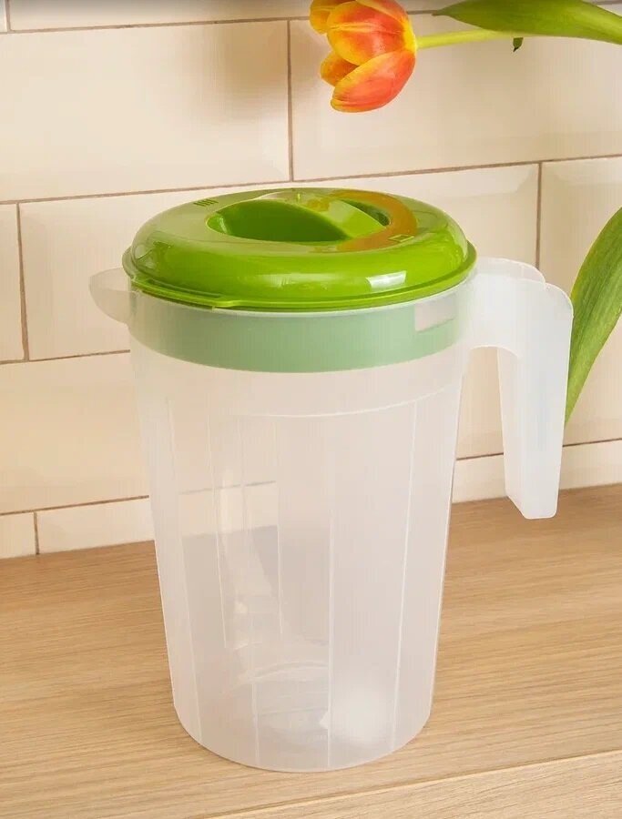 Кувшин для воды напитков молока пластиковый с крышкой фильтром графин емкость для сока компота 2,5 л - фотография № 8