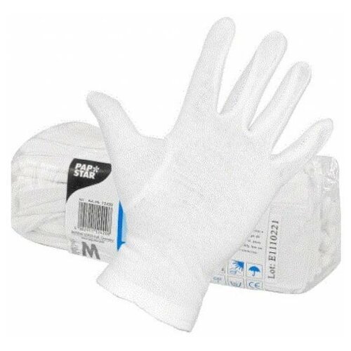 Перчатки PAPSTAR хозяйственные для уборки 12 пар размер L белые хлопок