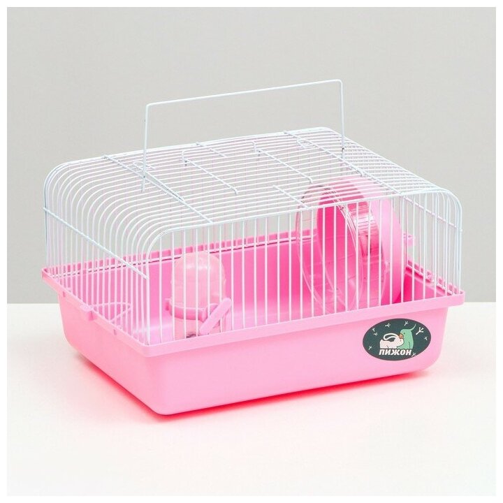 Клетка для грызунов "Пижон", 27 х 21 х 17 см, розовая - фотография № 1