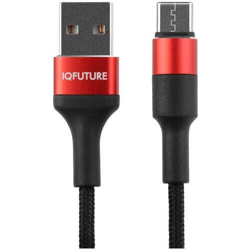 Кабель Type-C - USB 2A IQFuture IQ-UC2A для зарядки и передачи данных 1.2 метра аксессуар iqfuture lightning usb 2a 1 2m iq ul2a