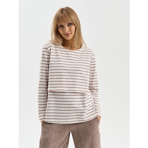 фото Лонгслив proud mom, размер m, бежевый