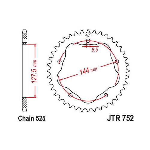 Звезда JT ведомая JTR752.45 45 зубьев