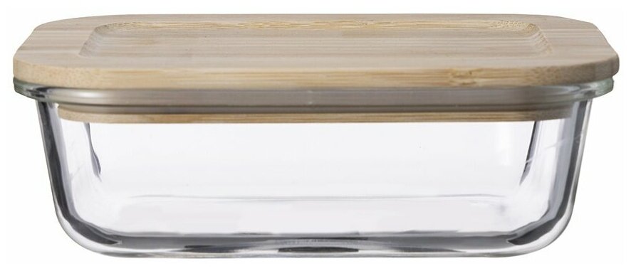 Контейнер 1050 мл для хранения продуктов и запекания еды стеклянный с крышкой из бамбука Smart Solutions, LB1050RC - фотография № 15