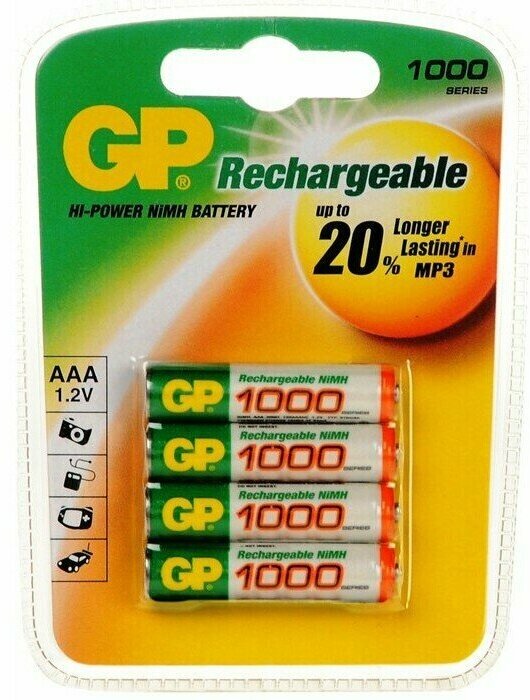 AAA Аккумулятор GP Rechargeable 1000AAAHC, 6 шт. 1000мAч - фото №17