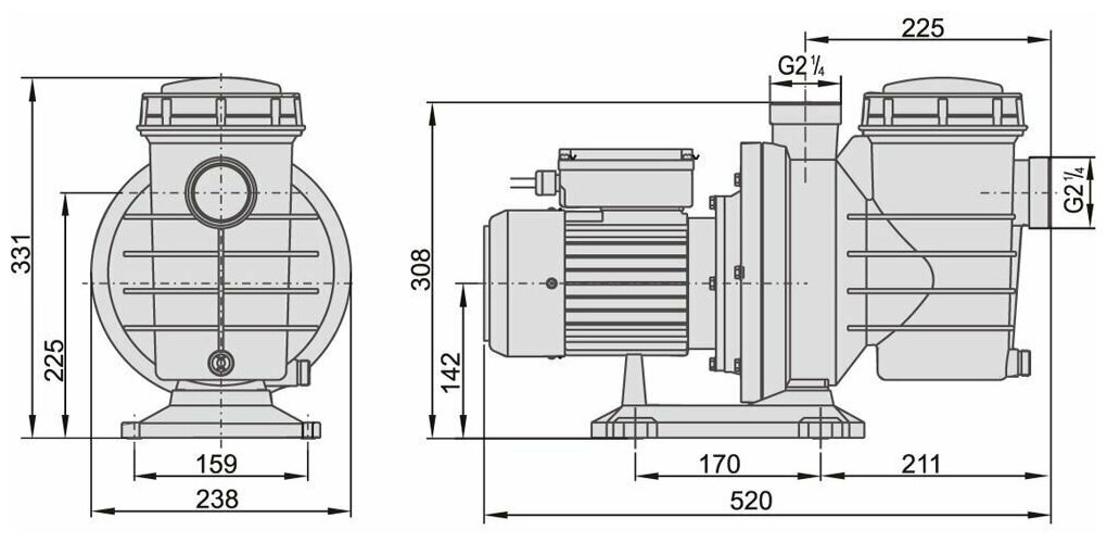 Насос Aquaviva LX SWIM025M (220В, 4 м3/ч, 0.50HP) - фотография № 2