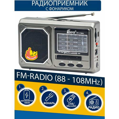 Радиоприемник AMFMSWфлешка с аккумулятором 93400₽