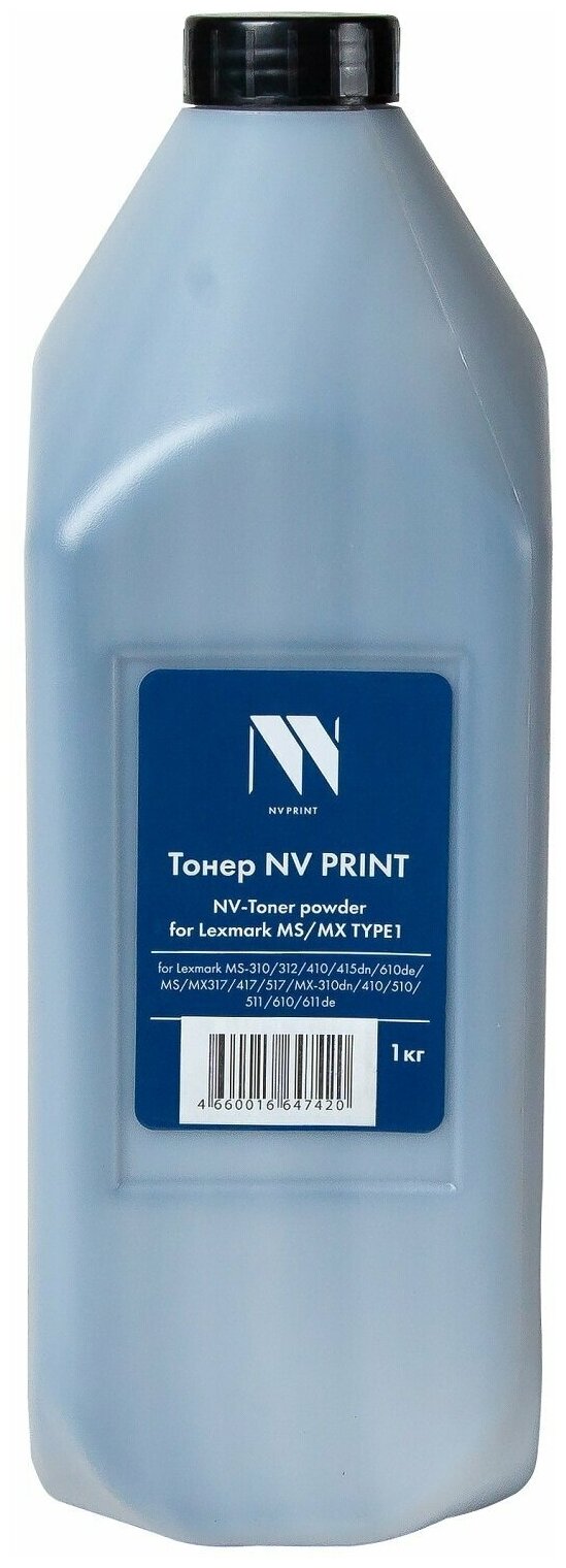 Тонер NV Print NV-LX-TYPE1-1KG для принтеров Lexmark MS/MX TYPE1, 1кг