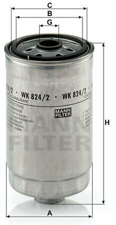 Топливный фильтр MANN-FILTER WK824/2