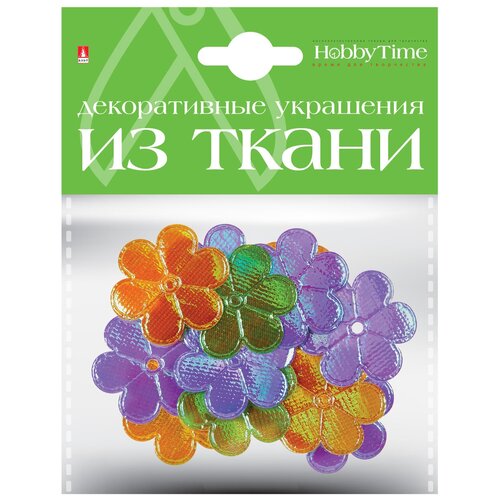 Декоративные украшения из ткани, набор №6 Цветочки L