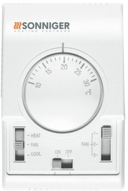 Комнатный термостат TDS со встроенным трехступенчатым регулятором скорости вращения вентилятора, греерс, для тепловентиляторов греерс ВС - фотография № 3