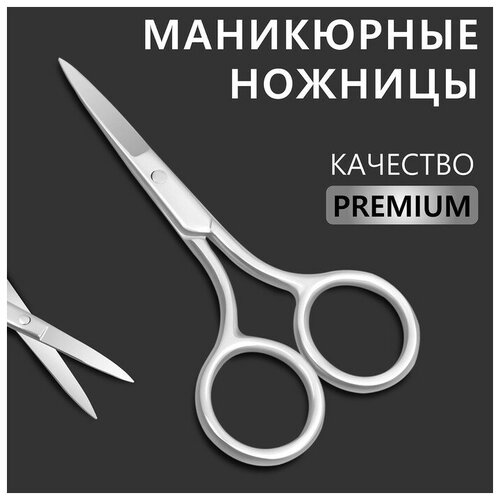 Ножницы маникюрные«Premium», прямые, 9 см, на блистере, цвет серебристый