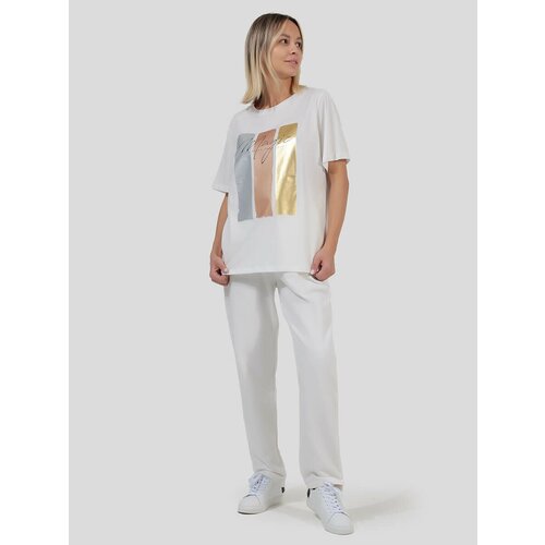 фото Костюм vitacci, футболка и брюки, спортивный стиль, свободный силуэт, размер 44-46, белый