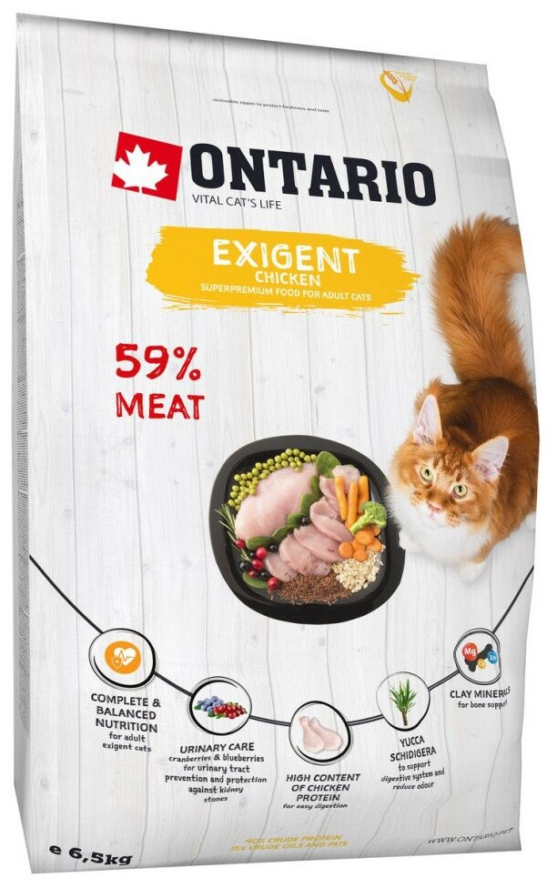 Ontario корм для особо требовательных кошек, с курицей (exigent) - фотография № 10
