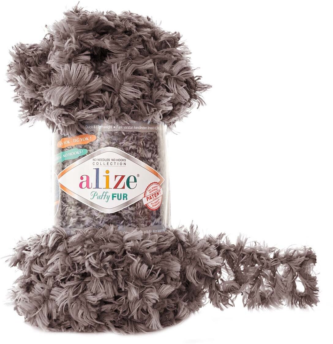 Пряжа для вязания ALIZE 'Puffy Fur', 100г, 6м (100% полиэстер) (6105), 5 мотков
