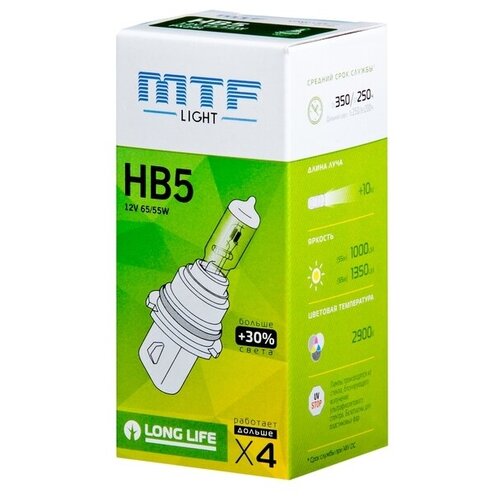 фото Галогенная лампа mtf hb5/9007 12v 65/55w - standard +30% mtf light