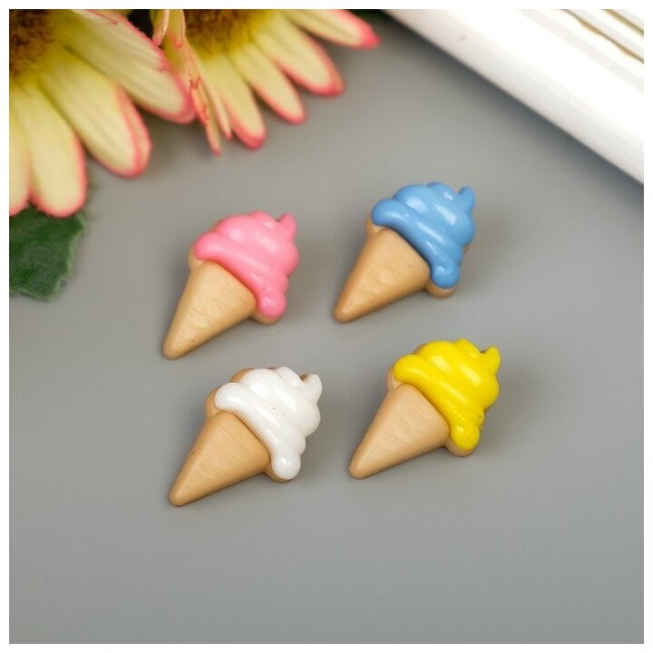 Набор пуговиц декоративных пластик "Рожок мороженого" (набор 18 шт) 2,2х1,3 см - фотография № 3