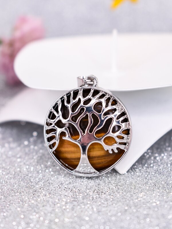 Кулон / Подвеска бижутерная Тигровый Глаз натуральный камень подарок девушке женщине на 8 марта