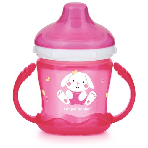 Купить Чашка-непроливайка Canpol babies Sweet fun, 180 мл, цвет розовый (250989259), Поильники
