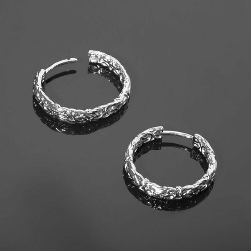 Швензы-кольца родированные Фактура d 20мм, цвет серебро