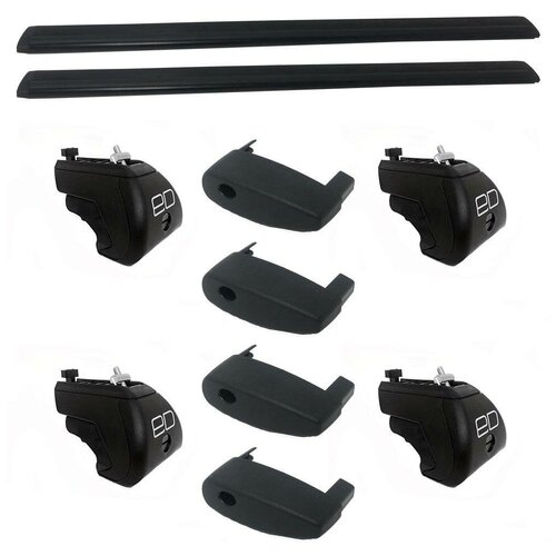 фото Комплект дуг и опор евродеталь на рейлинги для citroen c-crosser (2007-2012), крыло, 1.25 м черный