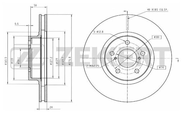 Диск тормозной ZEKKERT BS5181 перед вент 2762*241 Subaru Forester SF SG SH 97  Impreza GD GG GR 94  Legacy BC BD BG BE BH 92 ZEKKERT BS5181