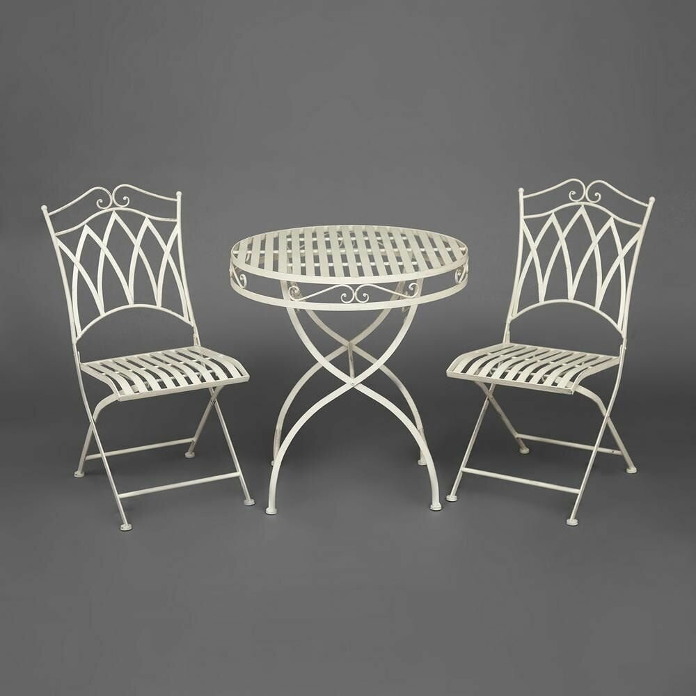 Комплект (стол + 2 стула) TetChair Secret de Maison PALLADIO (mod. PL08-8668/8669) белый антик (antique white).