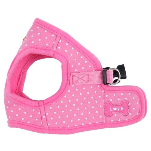 Шлейка Puppia Dotty harness B, обхват шеи 29 см, розовый, L автокресло для собак puppia car seat бежевое 53х52х43см l южная корея