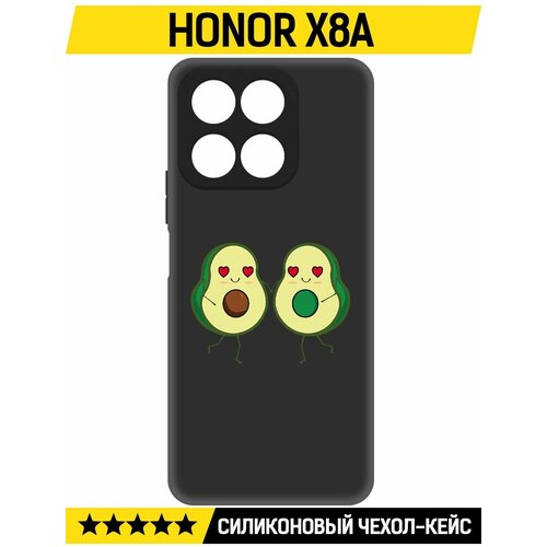 Чехол-накладка Krutoff Soft Case Авокадо Пара для Honor X8a черный чехол накладка krutoff soft case авокадо пара для honor 30 черный