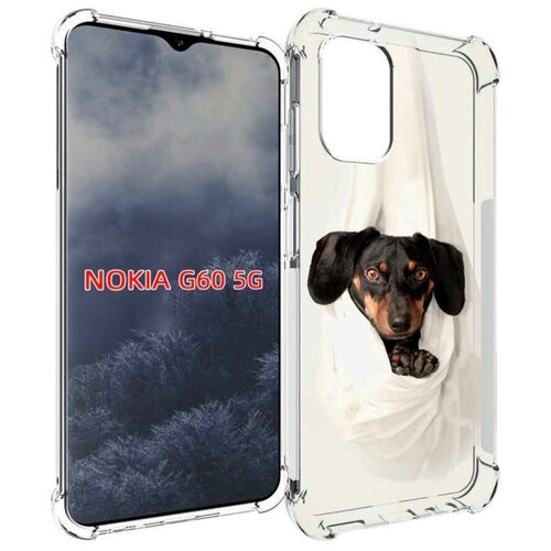 Чехол MyPads такса собака для Nokia G60 5G задняя-панель-накладка-бампер
