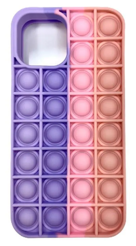 Чехол Pop it Антистресс Пупырка на iPhone 11, фиолетовый, сиреневый, розовый, бежевый