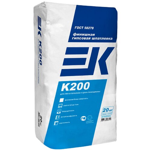 Шпатлевка финишная гипсовая EK K-200 20 кг