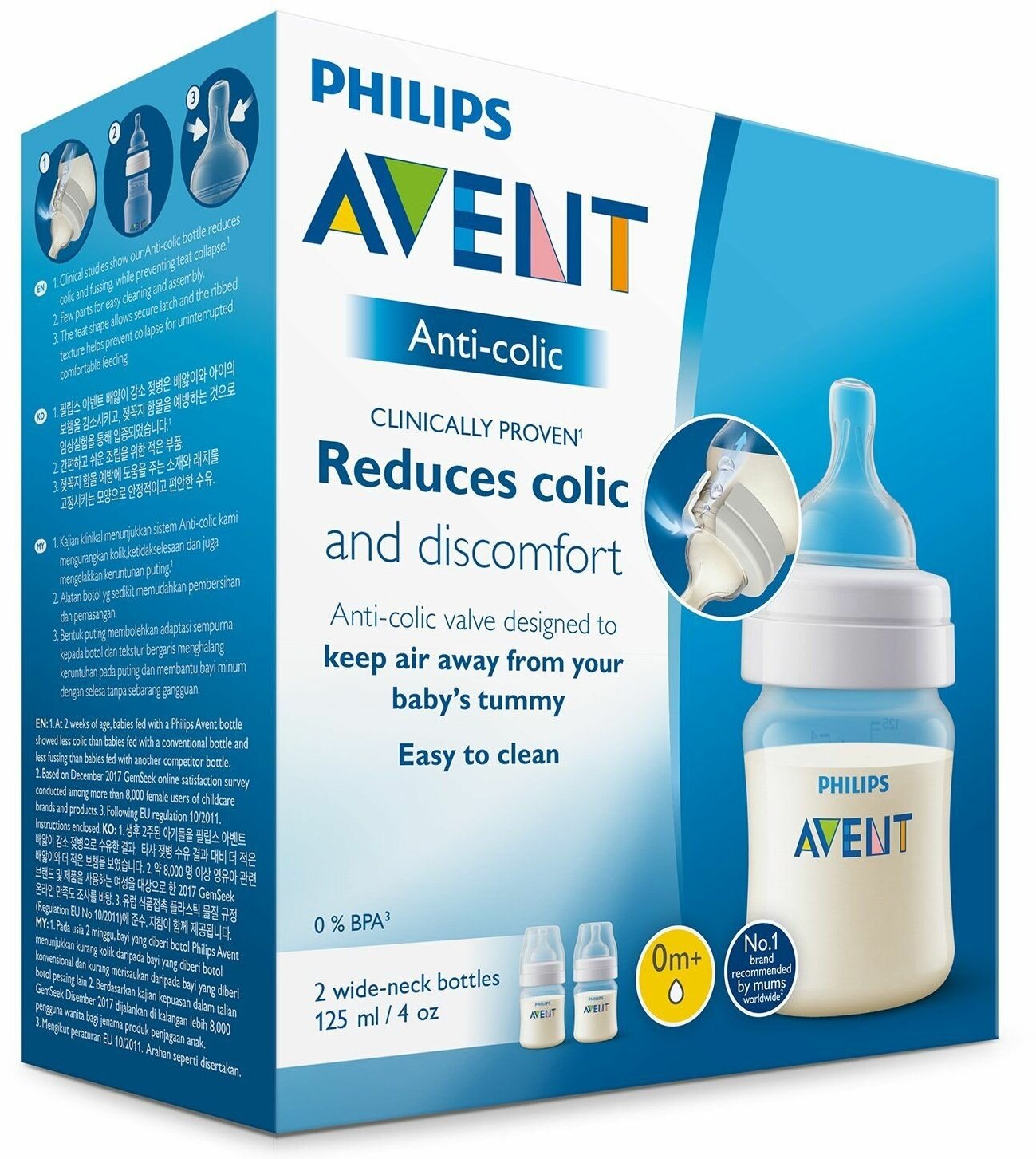 Бутылочка Avent (Авент) Anti-colic из пропилена с силиконовой соской 125 мл 2 шт. Philips Consumer Lifestyle B.V. - фото №13