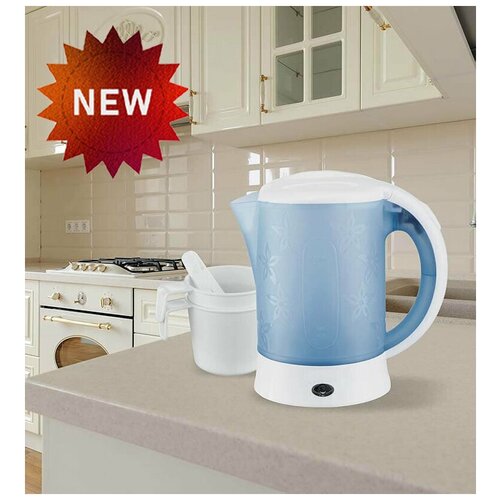 Чайник электрический с подсветкой для дома быстрое закипание защита от перегрева индикатор включения голубой 777700₽