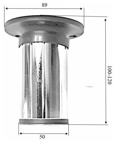 Комплект 4 шт Опора для мебели регулируемая Н-100-120мм, цвет хром D50 - фотография № 2