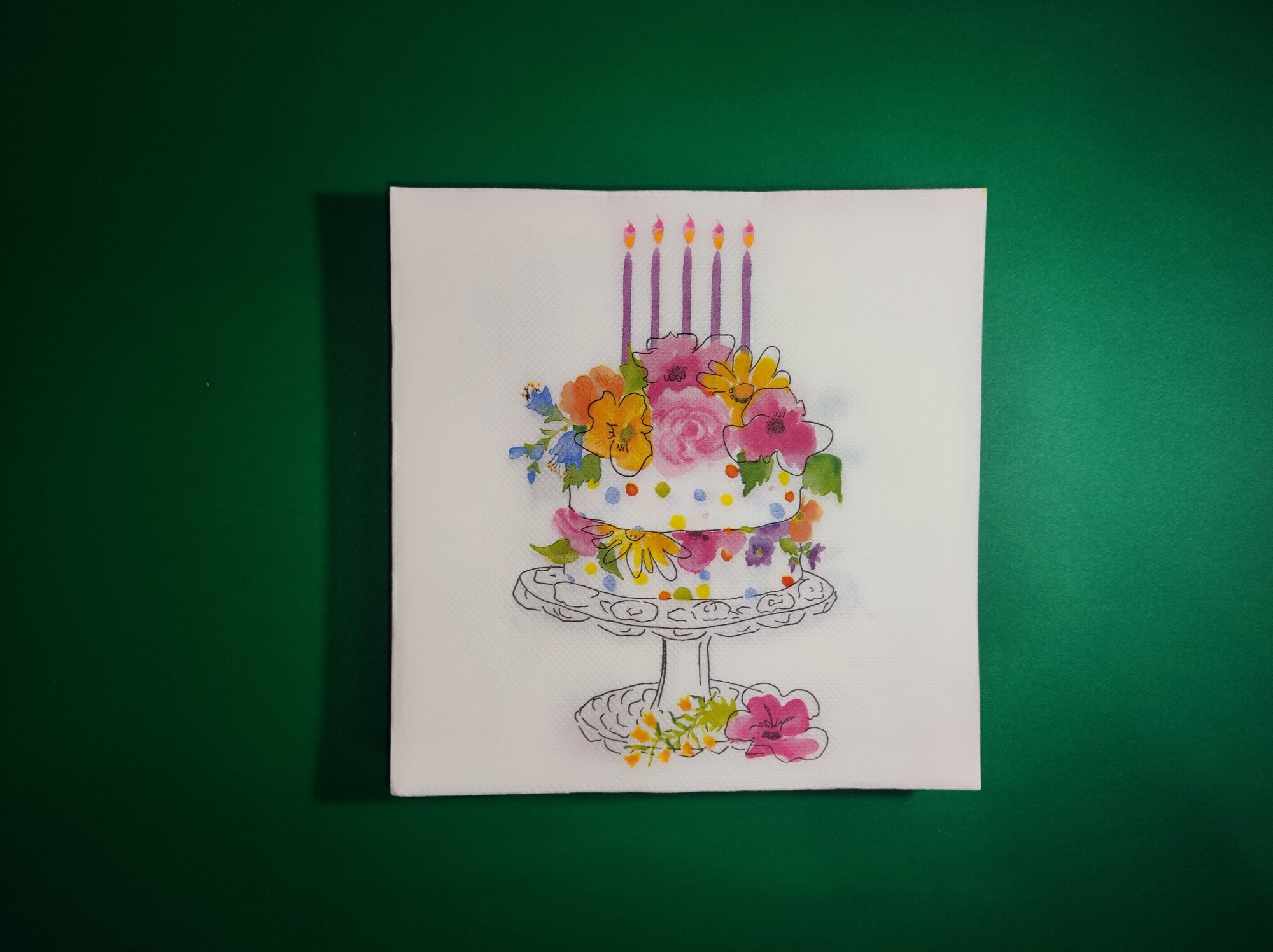 Салфетки бумажные сервировочные "Праздничный Торт" , 2 слоя, 33x33 см, 20 листов - фотография № 2