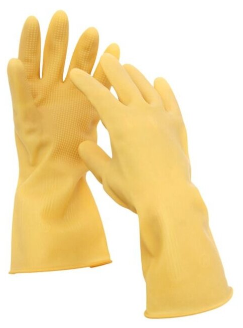 Перчатки Komfi Латексные Сверхпрочные, 1 пара, размер M, цвет желтый
