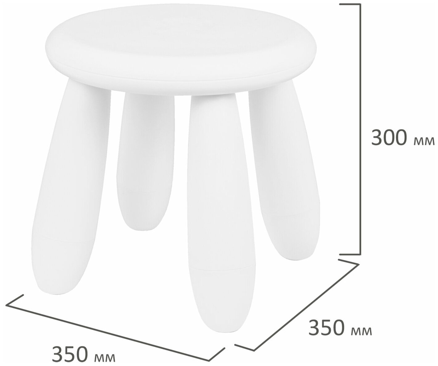 Детский стул / стульчик пластиковый для ребенка, малышей Мамонт белый, от 2 до 7 лет, 532753 - фотография № 8