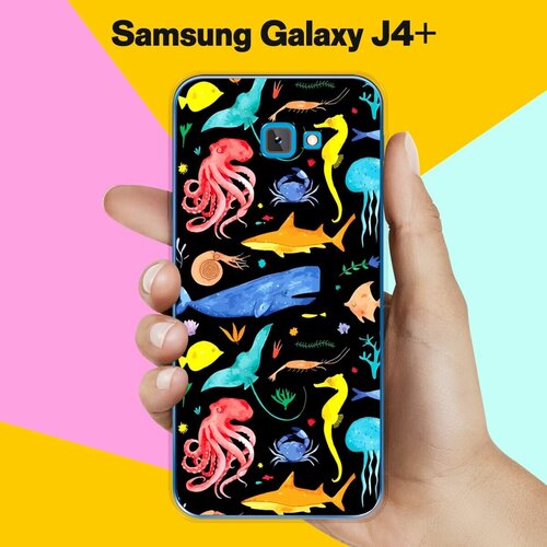 Силиконовый чехол на Samsung Galaxy J4+ Подводный мир / для Самсунг Галакси Джей 4 Плюс 2018 силиконовый чехол на samsung galaxy j4 пятна 50 для самсунг галакси джей 4 плюс 2018