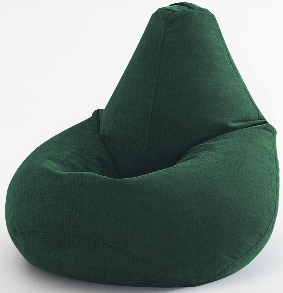 Кресло-мешок Груша, MyPuff, размер XXХL-Стандарт, мебельный велюр, зеленый - фотография № 8