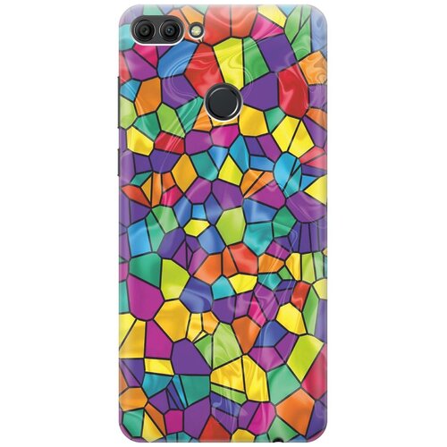 фото Gosso ультратонкий силиконовый чехол-накладка для huawei y9 (2018) с принтом "яркая мозаика"